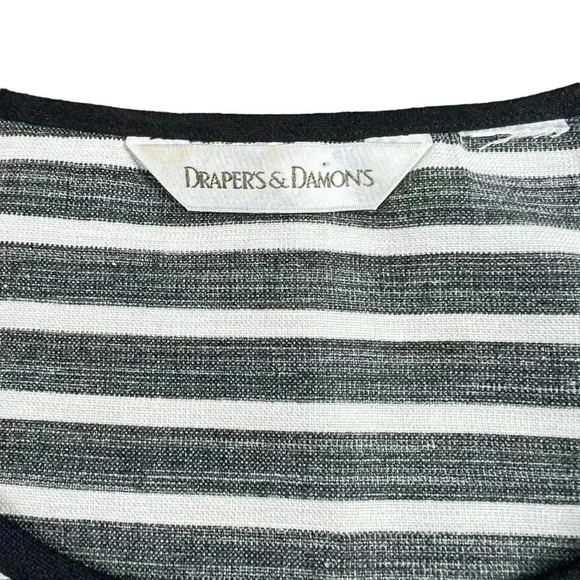 Drapers & Damon’s Black & White Striped Sleeveless Blouse Large - Picture 2 of 4